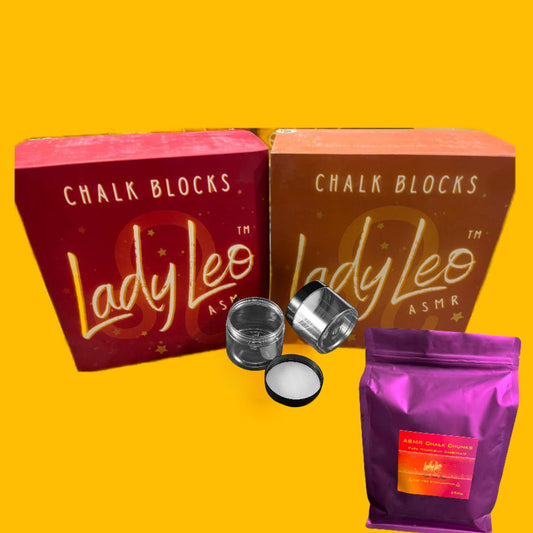 LadyLeoASMR 2 Chalk Blocks, Chalk Chunks & 2 12oz. Glitter Bundle